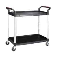 ProPlaz Mobile Shelf Trolley 2 Shelves 150 kg 990 x 515 x 970 mm Black