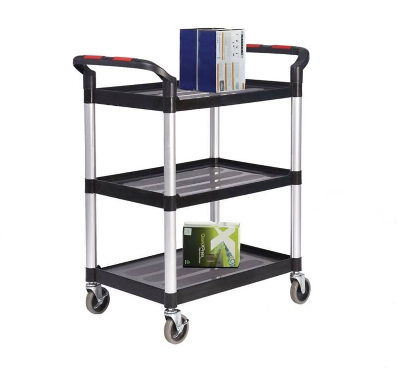 ProPlaz Mobile Shelf Trolley 3 Shelves 150 kg 750 x 460 x 980 mm Black