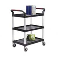 ProPlaz Mobile Shelf Trolley 3 Shelves 150 kg 750 x 460 x 980 mm Black