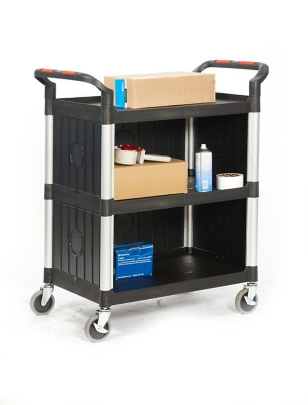 ProPlaz Mobile Shelf Trolley 3 Shelves 150 kg 750 x 460 x 980 mm Black
