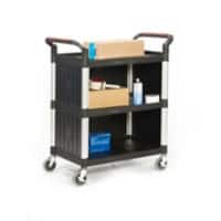 ProPlaz Mobile Shelf Trolley 3 Shelves 150 kg 750 x 460 x 980 mm Black