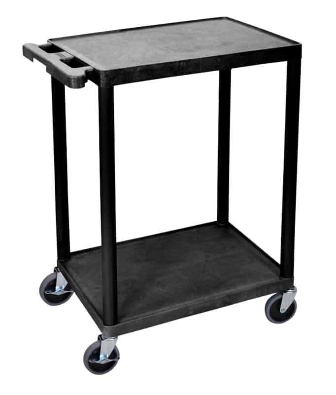 Super Strength Mobile Shelf Trolley 2 Shelves 150 kg 610 x 458 x 840 mm Black