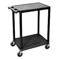 Super Strength Mobile Shelf Trolley 2 Shelves 150 kg 610 x 458 x 840 mm Black