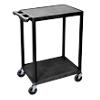 GPC Plastic Multi Purpose Trolley with 2 Flat Shelves 150kg Capacity
