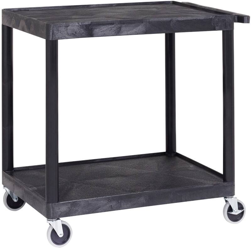Super Strength Mobile Shelf Trolley 2 Shelves 150 kg 610 x 458 x 840 mm Black