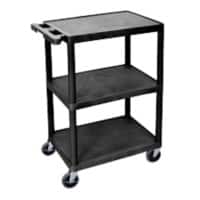 Super Strength Mobile Shelf Trolley 3 Shelves 150 kg 610 x 458 x 840 mm Black