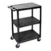 GPC Plastic Multi Purpose Trolley with 3 Flat Shelves 150kg Capacity
