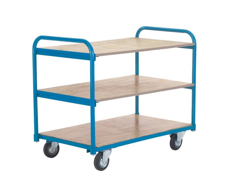 GPC Mobile Shelf Truck 3 Shelves 250 kg 1,050 x 605 x 890 mm Blue