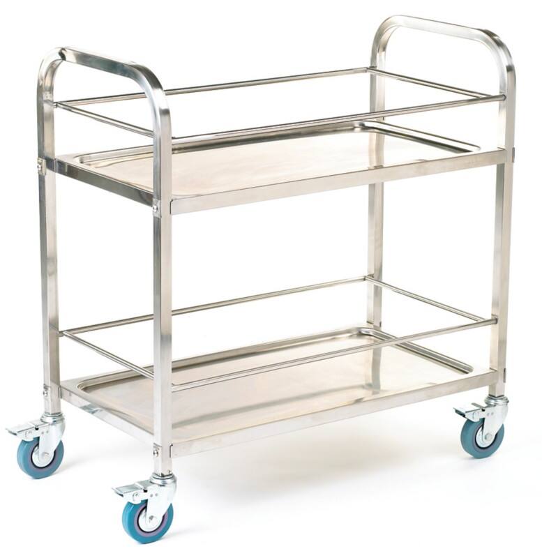 GPC Mobile Shelf Trolley 2 Shelves 100 kg 850 x 445 x 895 mm Silver