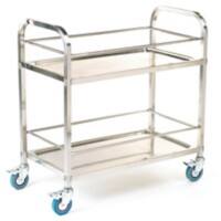 GPC Mobile Shelf Trolley 2 Shelves 100 kg 850 x 445 x 895 mm Silver