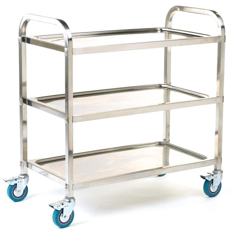 GPC Mobile Shelf Trolley 3 Shelves 100 kg 850 x 445 x 895 mm Silver