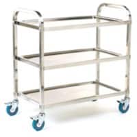 GPC Mobile Shelf Trolley 3 Shelves 100 kg 850 x 445 x 895 mm Silver