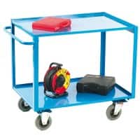 GPC Super Strength Shelf Trolley Mobile Shelf Trolley 2 Shelves 300 kg 1,100 x 700 x 980 mm Blue