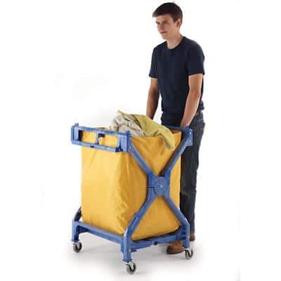 GPC Folding Laundry Trolley 70kg Capacity Blue 660 x 950 x 710mm