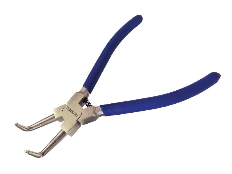 Faithfull Circlip Inside Bent Pliers with Plastic Handle FAIPLCIRINTB Chrome Vanadium Steel Blue