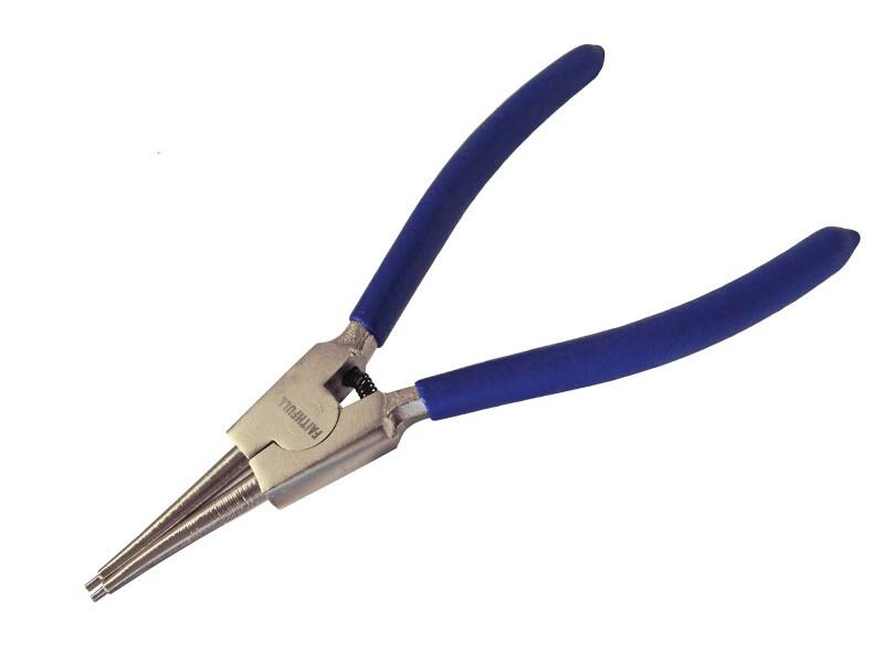 Faithfull Circlip Outside Straight Pliers with Plastic Handle FAIPLCIREXTS Chrome Vanadium Steel Blue