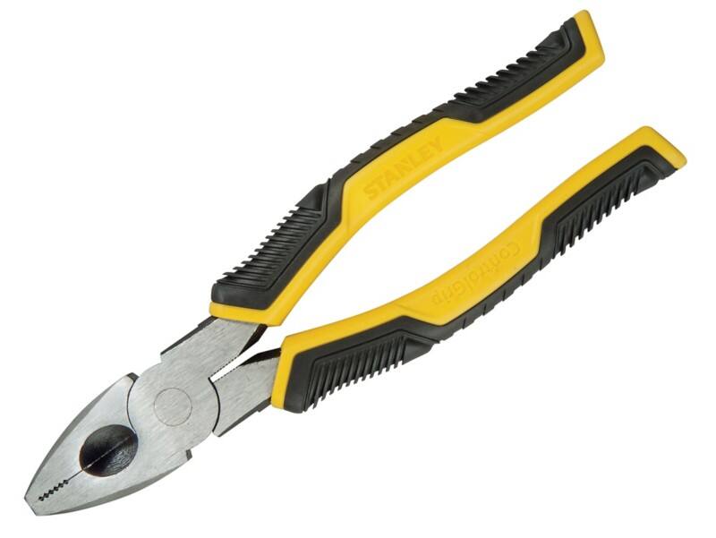 Stanley Control Grip Combination Pliers with Plastic Handle STHT0-74456 Carbon Steel Silver, Black, Yellow