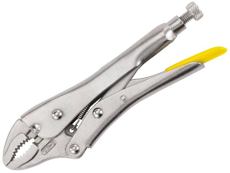 Stanley Curvved Jaw Locking Grip Pliers 0-84-809 Bi-Materials Chrome Steel Silver