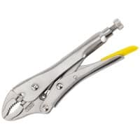 Stanley Curvved Jaw Locking Grip Pliers 0-84-809 Bi-Materials Chrome Steel Silver