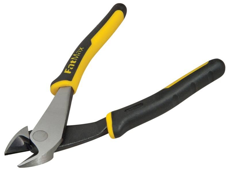 Stanley Angled Diagonal Cutting Pliers 0-89-860 Bi-Materials Chrome Steel Silver, Black, Yellow