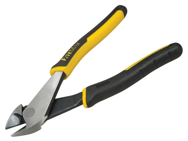 Stanley Angled Diagonal Cutting Pliers 0-89-859 Bi-Materials Chrome Steel Silver, Black, Yellow
