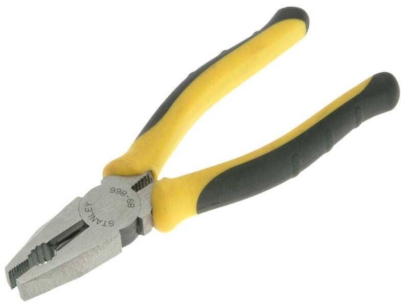 Stanley Combination Pliers 0-89-866 Bi-Materials Chrome Steel Silver, Black, Yellow