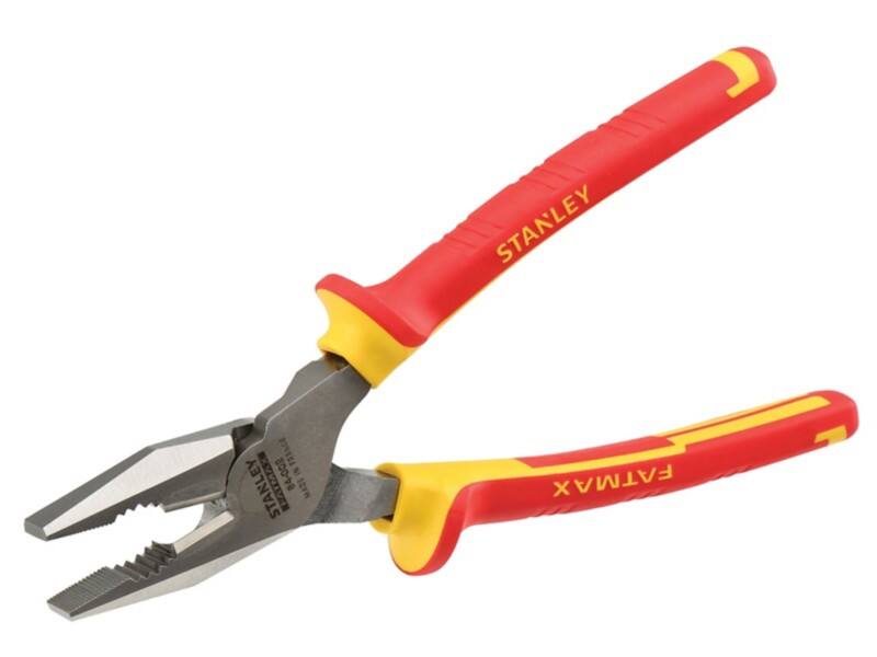 Stanley Combination Pliers 0-84-002 Bi-Materials High Carbon Steel Silver, Red, Yellow