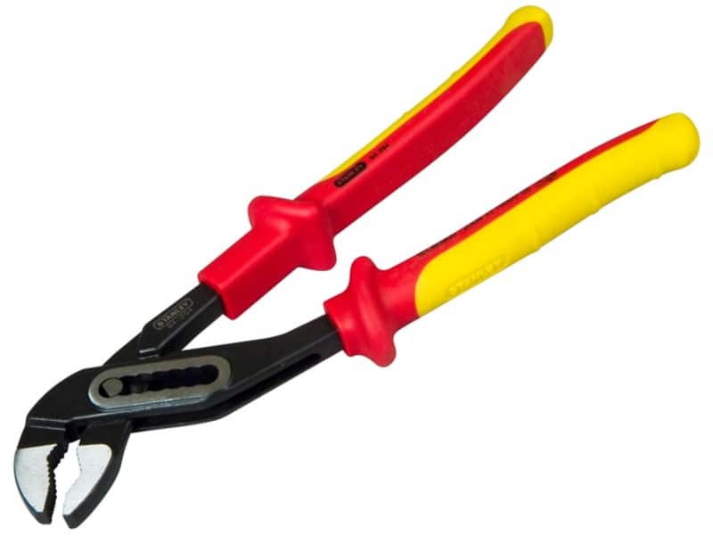 Stanley Fatmax Water Pump Pliers 0-84-294 Bi-Materials Chrome Steel Silver, Red, Yellow