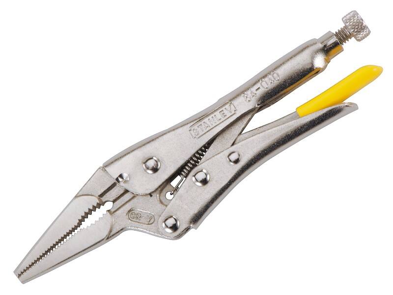 Stanley Long Nose Locking Pliers 0-84-812 Bi-Materials Chrome Steel Silver