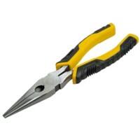 Stanley Long Noser Pliers with Control Grip Plastic Handle STHT0-74364 Forged Alloy Steel Silver, Black, Yellow