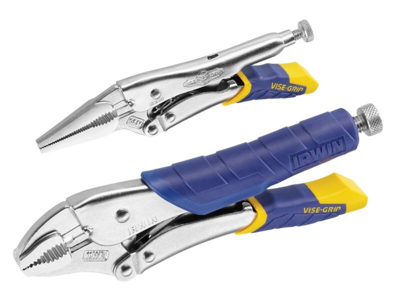 Vise-Grip Fast Release Locking Pliers Set with Plastic Handle T77T Steel Silver, Blue, Yellow Pack of 2