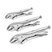 Vise-Grip Curved Jaw Locking Pliers Set with Plastic Handle 10508020 Alloy Steel Silver Pack of 3