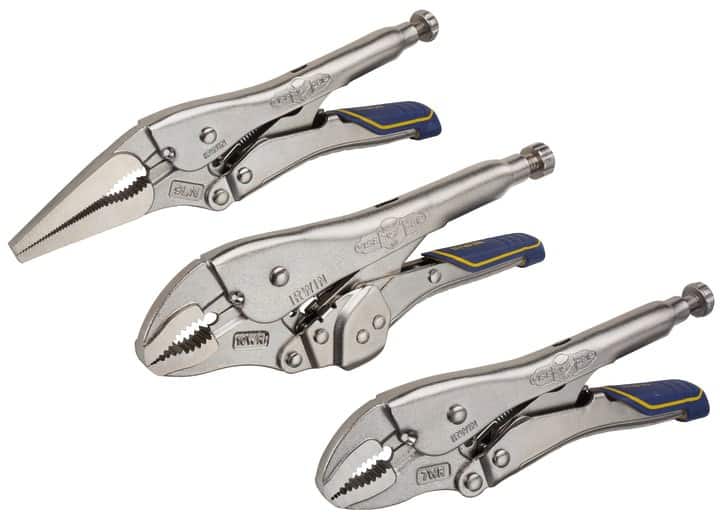 Vise-Grip Fast Release Locking Pliers Set with Plastic Handle T76KBT Steel Silver, Blue, Yellow Pack of 3