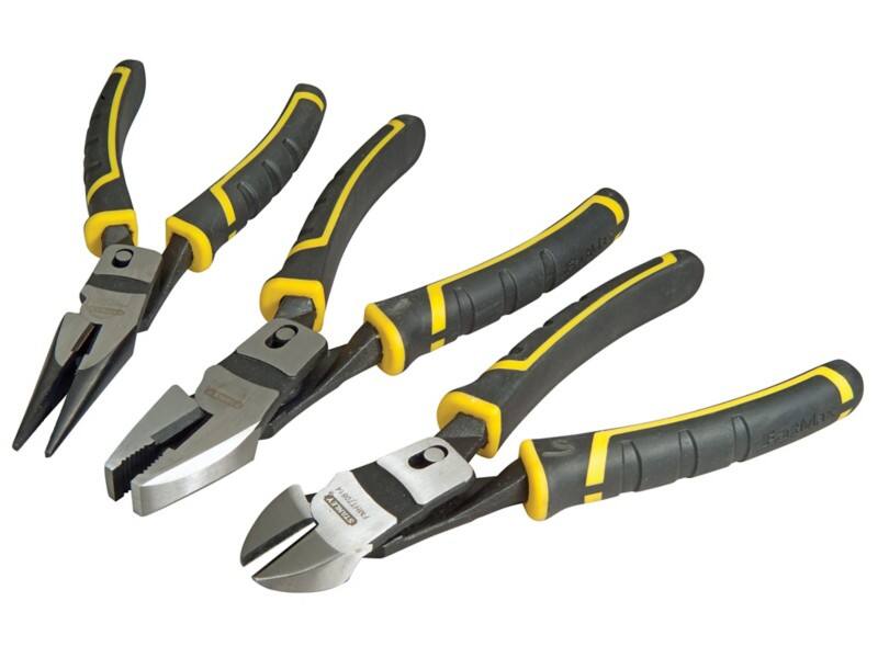 Stanley Fatmax Compound Action Pliers Set FMHT0-72415 Bi-Materials Carbon Steel Silver, Black, Yellow Pack of 3