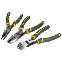 Stanley Fatmax Compound Action Pliers Set FMHT0-72415 Bi-Materials Carbon Steel Silver, Black, Yellow Pack of 3