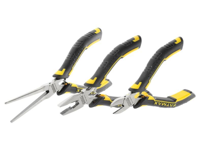 Stanley Fatmax Mini Pliers Set FMHT0-80524 Bi-Materials Chrome Vanadium Steel Silver, Black, Yellow Pack of 3
