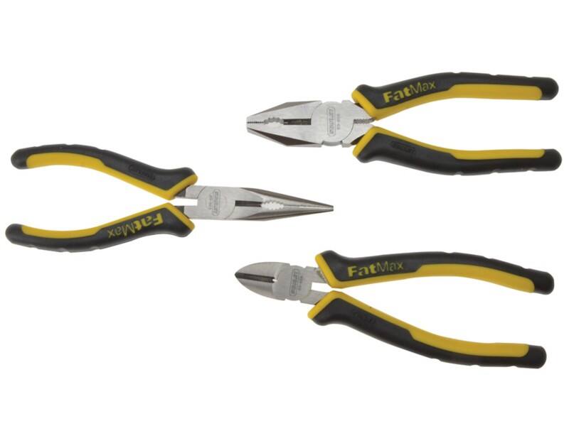 Stanley Fatmax Pliers Set 4-84-488 Bi-Materials Chrome Steel Silver, Black, Yellow Pack of 3