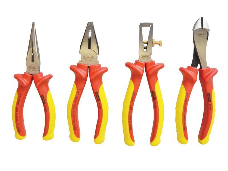 Stanley Fatmax VDE Pliers Set 4-84-489 Bi-Materials Chrome Steel Silver, Red, Yellow Pack of 4