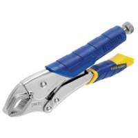 Vise-Grip Fast Release Curved Jaw Locking Pliers with Plastic Handle T11T Steel Silver, Blue, Yellow