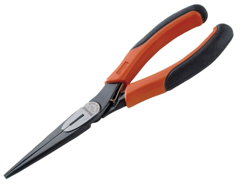 Bahco Ergo Long Nose Cutting Pliers with Plastic Handle 2430 G-200 72 mm Alloy Steel Black