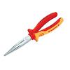 Knipex Long Snipe Nose Side Cutting Pliers with Plastic Handle 26 16 200 SB 73 mm Chrome Vanadium Steel Silver