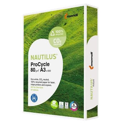 Nautilus ProCycle A3 Printer Paper 80 gsm Smooth White 500 Sheets