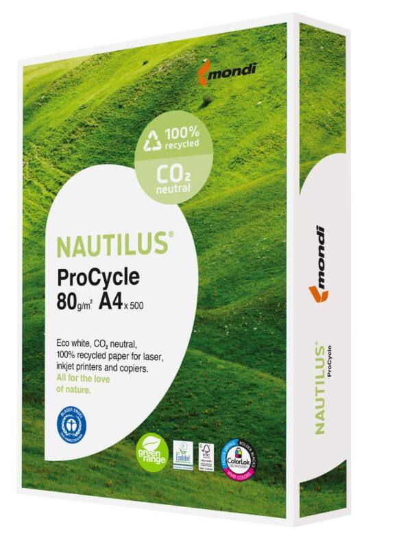 Nautilus ProCycle A4 Printer Paper 80 gsm Smooth White 500 Sheets