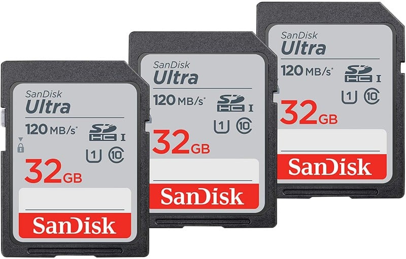 SanDisk Ultra Memory Card 32 GB SDHC UHS-I Class 10 Pack of 3