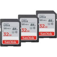 SanDisk Ultra Memory Card 32 GB SDHC UHS-I Class 10 Pack of 3