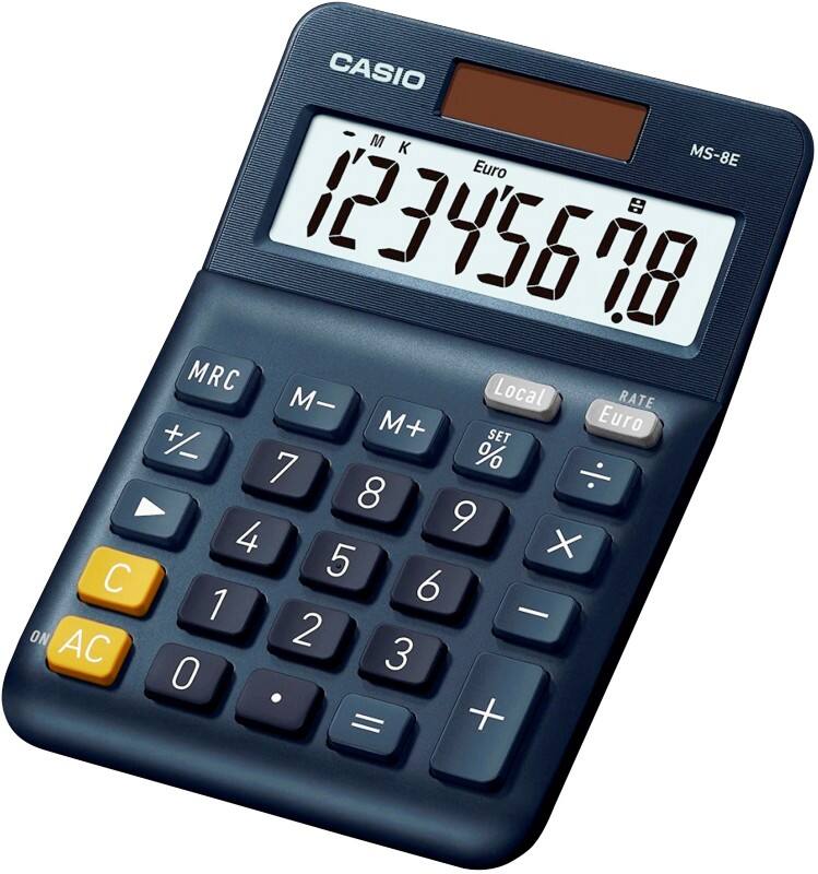 Casio MS-8E Desktop Calculator 8 Digit LCD Display Navy Blue | Viking ...