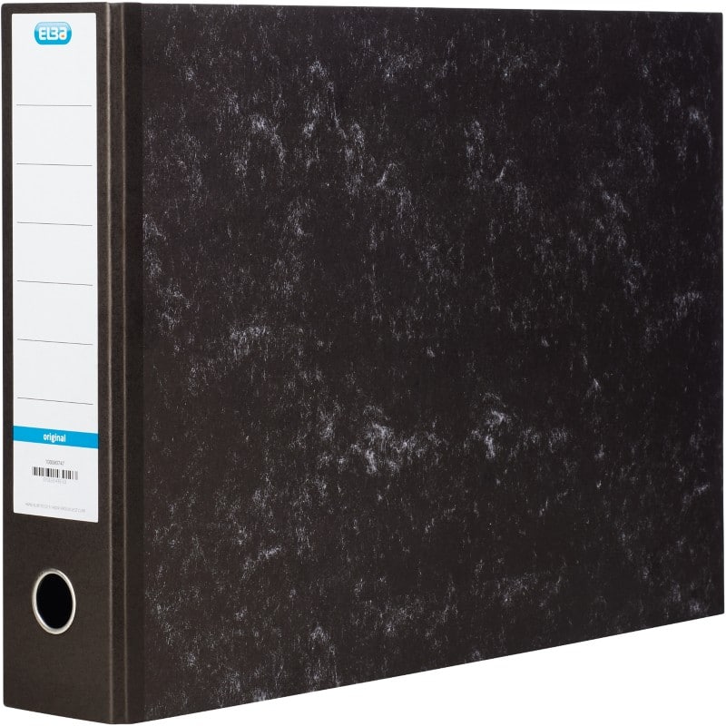 ELBA Oblong Wide Lever Arch File A3 70 mm Black 100080747 Cardboard, PP (Polypropylene) Landscape