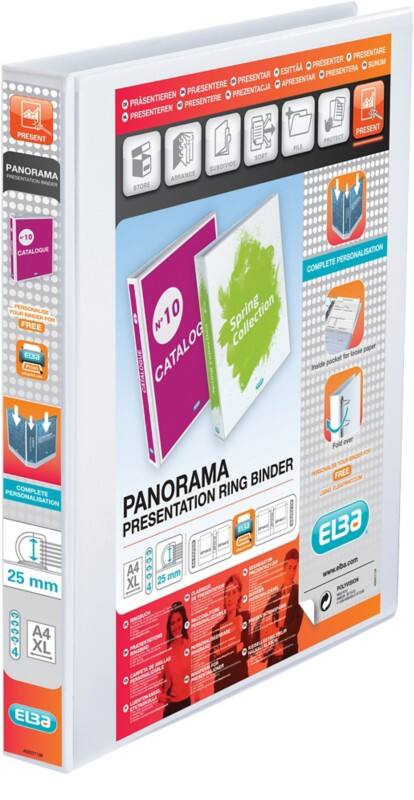 ELBA Ring Binder A4 4 Rings White Panorama