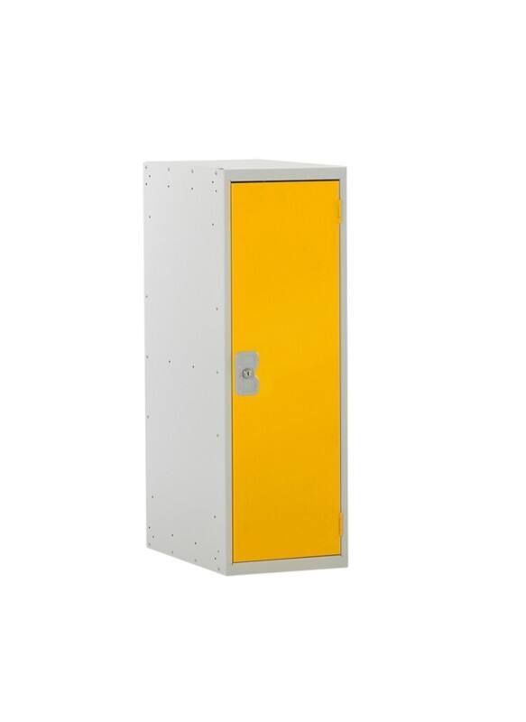 LINK51 Standard Deadlock Steel Locker 1 Doors Key lock 300 x 300 x 896 mm Grey, Yellow