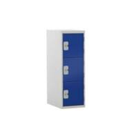 LINK51 Standard Deadlock Steel Locker 3 Doors Key lock 300 x 450 x 896 mm Blue, Grey